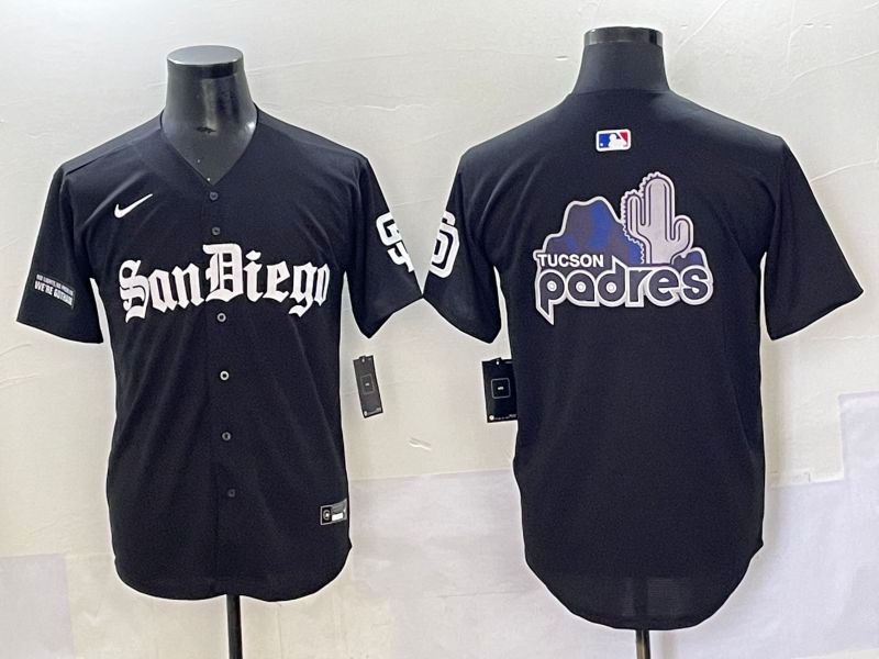 Men 2025 San Diego Padres Blank Black Five generations Joint Name Nike MLB Jersey style 16